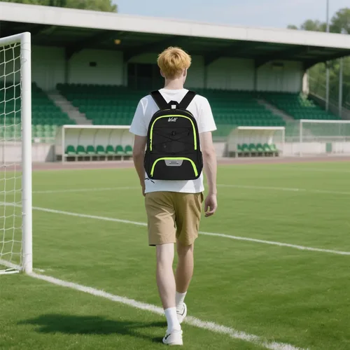Miniatura 7 de WOLT - Mochila para balón de fútbol juvenil, bolsa deportiva con soporte para balón y compartimento para zapatos, para fútbol, fútbol americano