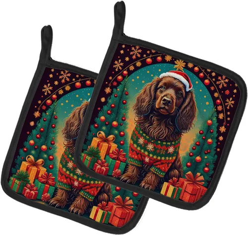 Miniatura 24 de Caroline's Treasures Fawn Pug - Par de soportes para ollas de Navidad, resistentes al calor, juego de ollas para horno, almohadillas calientes