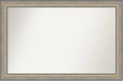 Miniatura 541 de Amanti Art Espejo de baño plateado para sobre fregadero, 28 x 47 pulgadas, espejo rectangular de plata imperial, marco de madera tradicional de gran