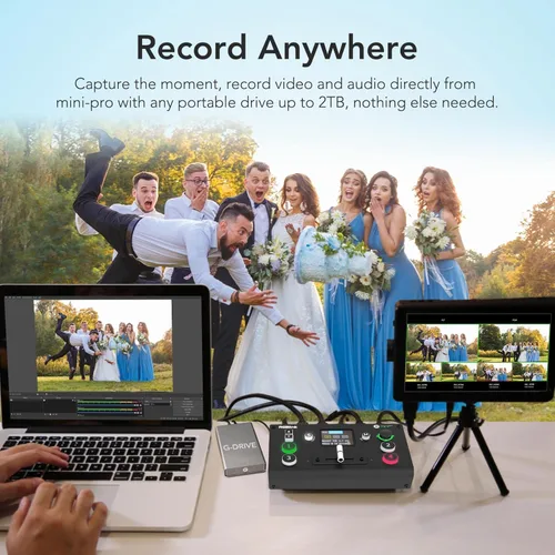 Miniatura 3 de RGBlink Mini-pro Conmutador de video con 4 entradas HDMI 4K 2HDMI 1USB3.0 Salidas Multi cámara mezclador de video conmutador con pantalla táctil