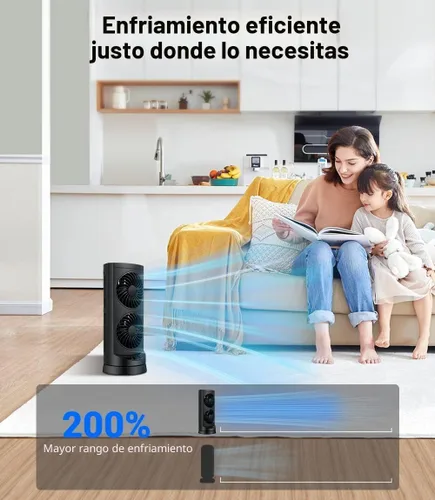 Miniatura 2 de Ventiladores de torre personales de refrigeración que soplan aire frío, ventilador de escritorio pequeño de pie con 3 velocidades y temporizador