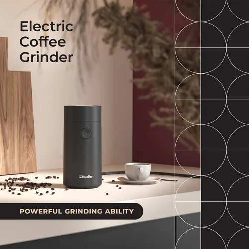 Miniatura 2 de Mueller Living - Molinillo de café eléctrico para especias, nueces, hierbas y granos de café, hoja afilada, acero inoxidable, color negro