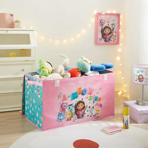 Miniatura 5 de Idea Nuova Gabbys Dollhouse - Baúl plegable de almacenamiento para niños, duradero con tapa suave, 28.5 x 14.5 x 16 pulgadas Casa de muñecas Gabbys