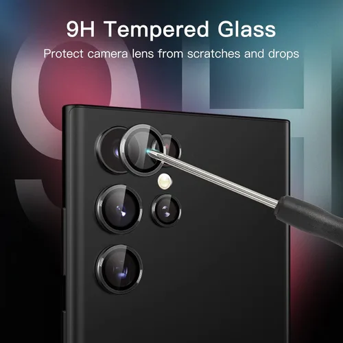 Miniatura 4 de JETech Protector de lente de cámara para Samsung Galaxy S22 Ultra 5G de 6.8 pulgadas, cubierta de anillo individual de metal de vidrio templado 9H