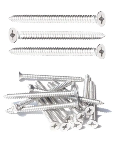 Miniatura 23 de 50 tornillos de madera Phillips de cabeza plana inoxidable #4 x 1-1/4" (32 mm) 18-8 (304) tornillos autorroscantes avellanados de acero inoxidable