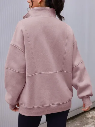 Miniatura 3 de AUTOMET Women's Half Zip Oversized Sweatshirts Fleece Long Sleeve Hoodies Casual Sweaters with Pockerts