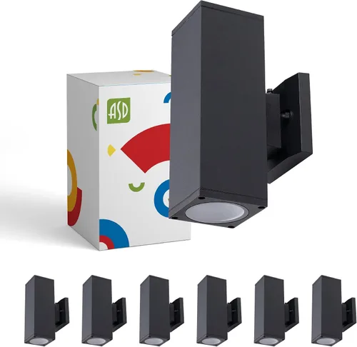 ASD 2 lámparas de iluminación exterior del atardecer al amanecer, 120 W, cilindro E26 hacia arriba y hacia abajo, luz de pared moderna para