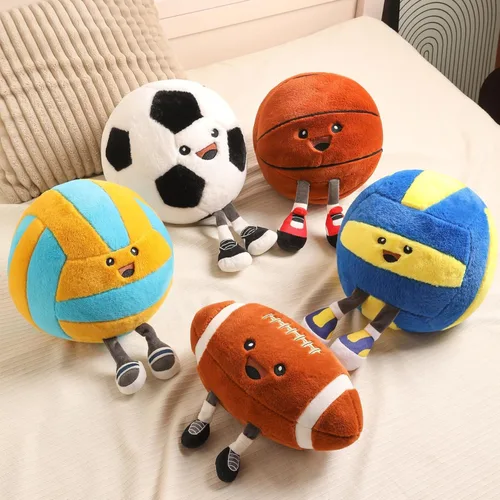 Miniatura 4 de Divertida almohada de felpa de baloncesto con patas – Lindo juguete de animal de peluche para niños y niñas, regalo de almohada decorativa