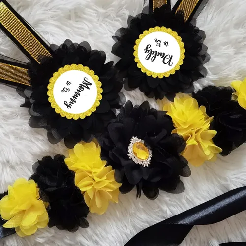 Miniatura 3 de Juego de 3 pines de ramillete y ramillete de maternidad, para mamá y papá, ramillete y diamantes de imitación de flores para embarazo, accesorios