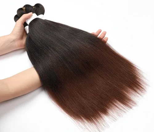Miniatura 5 de Extensiones de cabello trenzado preestirado, color negro natural a marrón, cabello trenzado profesional de 26 pulgadas, 8 paquetes de ajuste de agua
