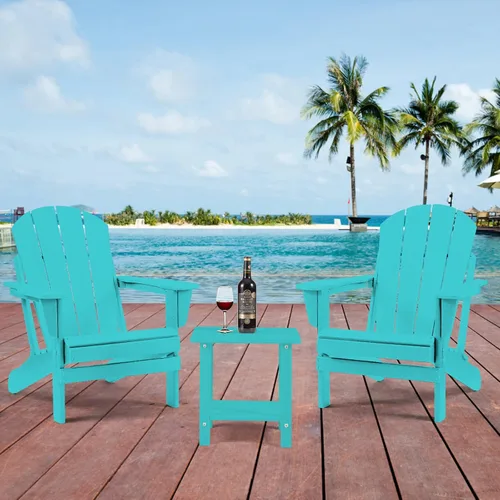 Miniatura 7 de Apolimi Mesa auxiliar de patio Adirondack, mesa auxiliar de patio resistente a la intemperie de 2 niveles, mesa auxiliar sólida de 16.5" para patio