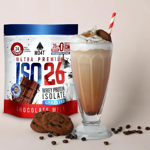 Miniatura 3 de Polvo aislado de proteína de suero alimentado con pasto ISO26, endulzado naturalmente con fruta del monje, 1.6 libras, 24 porciones. Sabor natural