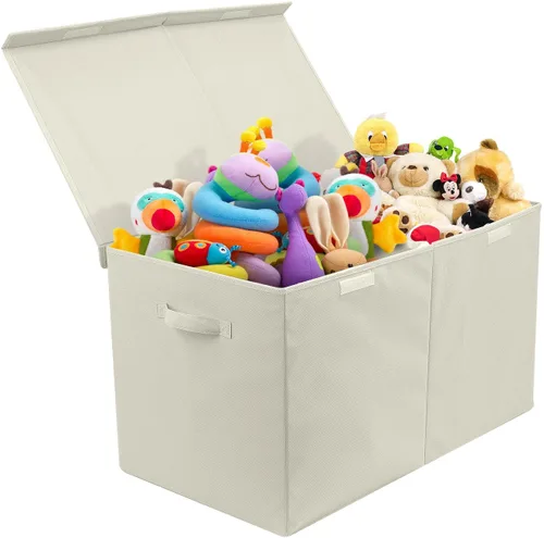 Sorbus Baúl de juguetes con tapa abatible, almacenamiento plegable para niños, para guardería, sala de juegos, armario, organización del hogar,