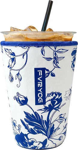 Miniatura 112 de Fundas de neopreno reutilizables aisladas para café helado, fundas para tazas de café helado, fundas para bebidas heladas y calientes