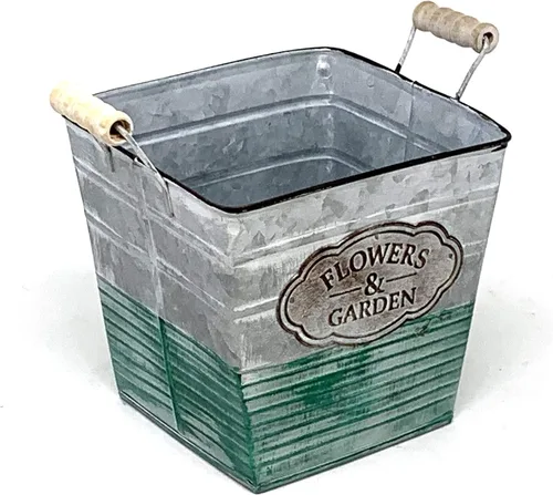 Miniatura 4 de Maceta galvanizada de allgala para decoración de interior y exterior - Cuadrada - 3 piezas - HD88308
