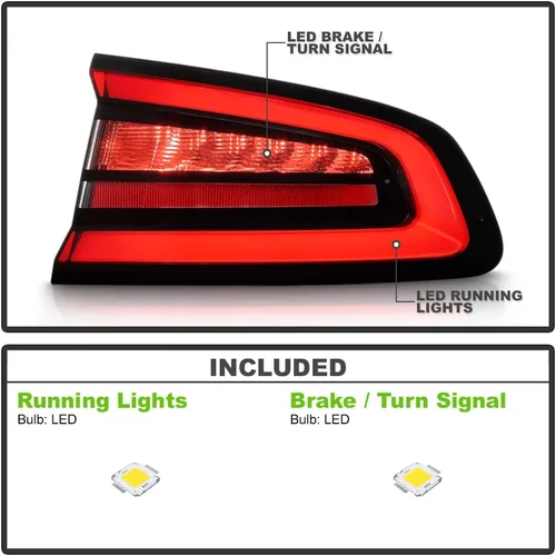 Miniatura 2 de KEEKPO - Para Dodge Charger 2015-2022 Estilo Fábrica Luz Trasera Lámpara de Freno Montada en el Cuerpo Exterior de Repuesto Lado del Pasajero Rojo