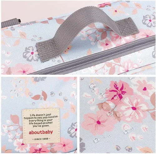 Miniatura 6 de Organizador de pañales para bebé al aire libre - Bolsa de cochecito de bebé, contenedor de almacenamiento para pañales, toallitas y juguetes (rosa)