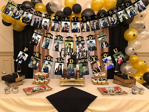 Miniatura 7 de 3 piezas adornos para la foto de la graduación 2021 – Felicidades graduado; Nos sentimos orgullosos de ti; guirnalda de Clase 2021; Decoraciones