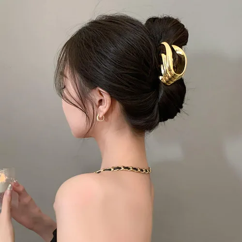 Miniatura 5 de BeeGift 3 pinzas para el cabello, tres 3 colores de pinzas de metal para el cabello, 4 pulgadas, exquisitos diseños geométricos, pinzas