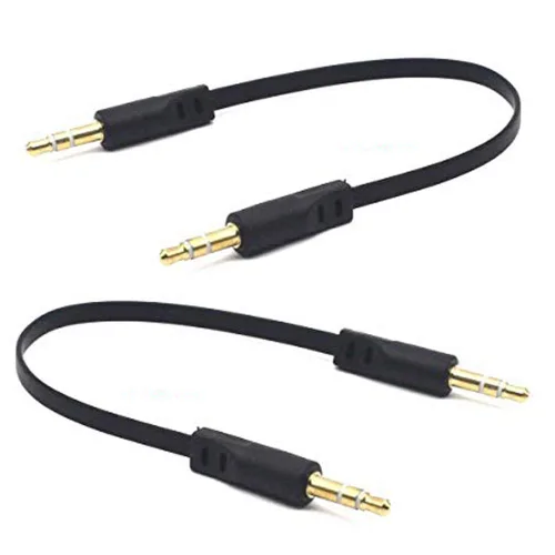 Miniatura 7 de Cable plano de audio de extensión TRS Jack de 5.9 in 1/8 de pulgada y 0.138 in, paquete de 2, ángulo de 90 grados de 0.138 in, enchufe estéreo de 3