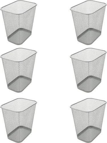 Miniatura 10 de Ybmhome Papelera de malla de acero rectangular con parte superior abierta para oficina y hogar 8x12x12 Pulgadas 1042s (1, Plata)