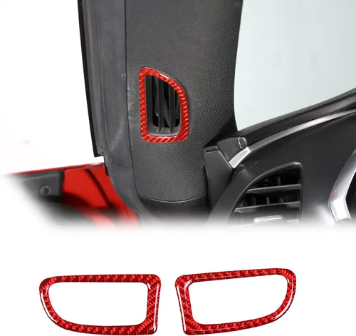 Miniatura 8 de Sekhyna Marco de salida de aire para puerta interior de un pilar compatible con Corvette C7 Stingray 2014-2019 fibra de carbono suave, 2 piezas