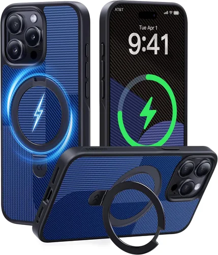 Miniatura 30 de CASEKOO- Funda para iPhone 15 c/soporte magnético invisible [protecc. militar contra caídas] [compatible c/MagSafe], a prueba de impactos, delgada