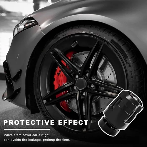 Miniatura 3 de Yourkar 4 tapas de vástago de válvula de neumático de automóvil, cubiertas de válvula de rueda de aleación de aluminio de forma única, resistentes a