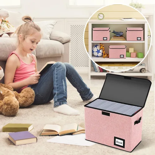 Miniatura 6 de Paquete de 5 cajas de almacenamiento de cómics, 15.8" X 7.8" X 11.8", caja corta plegable de cómics, con capacidad para 160-180 cómics de colección