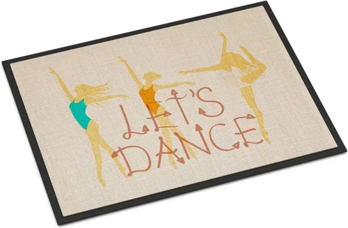 Miniatura 7 de Caroline's Treasures BB5374MAT Let's Dance Linen - Felpudo de lino verde azulado de 18 x 27 pulgadas, tapete para puerta delantera, para interiores