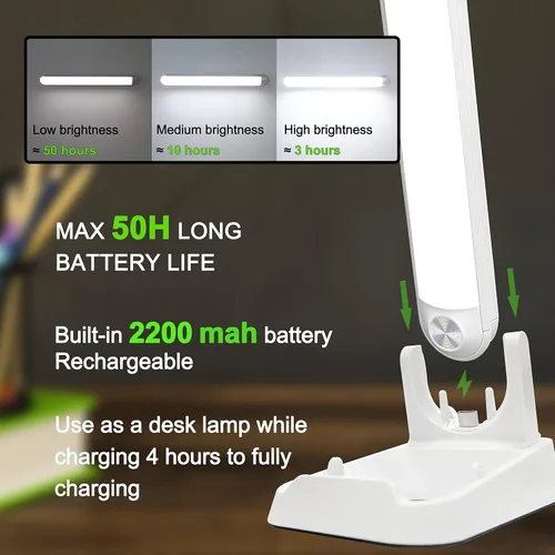 Miniatura 3 de Luces de litera regulables, barra de luz táctil, temperatura de color ajustable, iluminación inalámbrica para niños, lectura de pared, lámpara