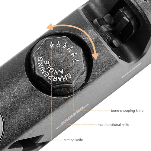 Miniatura 5 de Afilador de cuchillos de diamante, herramienta de afilado de cuchillos de 3 etapas, herramienta de molienda manual Kinfe con mango ergonómico, Negro