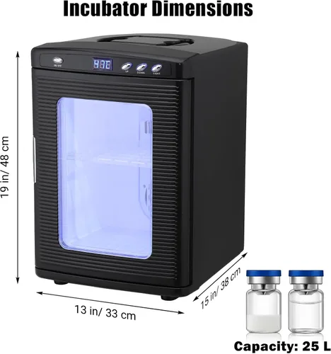 Miniatura 6 de Incubadora de reptiles de 25 litros para incubar huevos - Incubadora portátil de laboratorio científico, temperatura controlada 50.0 °F-140.0 °F