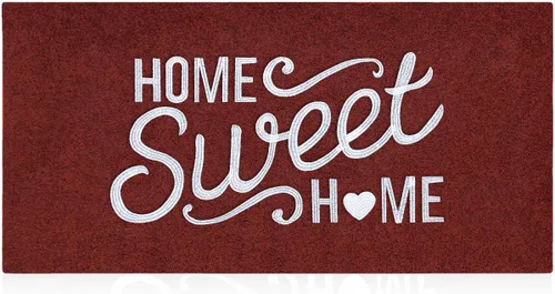 Miniatura 13 de Alfombra de bienvenida para puerta para interiores y exteriores, con parte trasera de goma antideslizante, “Home Sweet Home”, absorbe el barro