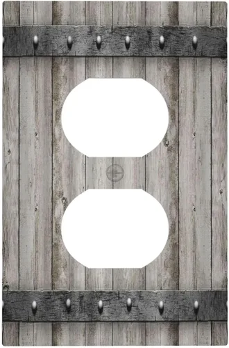 Miniatura 27 de Mid Century Morden Boho - Placa de pared para interruptor de luz dúplex de 1 banda, placa frontal decorativa eléctrica para receptáculo para baño