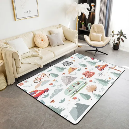 Miniatura 25 de Erosebridal Alfombra de área con tema Groovy de los 70 para sala de estar y dormitorio, alfombra retro con símbolo de paz antideslizante, alfombra