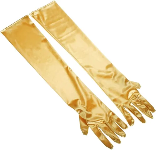 Miniatura 8 de Guantes largos de satén para mujer, guantes elásticos de fiesta de ópera de los años 20, blanco, negro, rojo, guantes de fiesta de noche