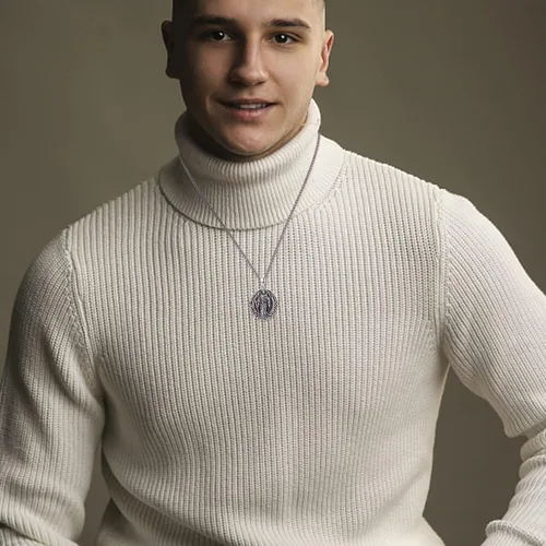 Miniatura 402 de Collar con colgante de plata de ley 925 con medalla de San Patrón, joyería religiosa para hombres y mujeres, con cadena de acero inoxidable 316L