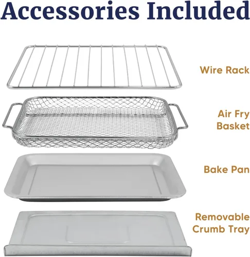 Miniatura 5 de Elite Gourmet EAF1010D Horno programable de encimera de convección con freidora de aire de 10 L, 8 ajustes de menú, controles de temperatura +
