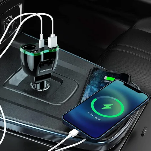 Miniatura 5 de 【Actualizado 2025】Divisor de Encendedor de Cigarrillos, Adaptador de Encendedor de Cigarrillos SUPERONE de 180W con 2 Toma y Cargador de Coche USB C
