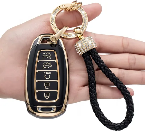 Miniatura 5 de Funda para llavero Hyundai, compatible con Hyundai Santa Fe Palisade Kona Elantra GT Veloster 2019, 2020, 2021, 2022, Hyundai Santa Fe, Palisade