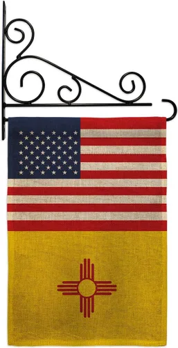 Miniatura 9 de US New Mexico Burlap Burlap Garden Flag Americana States USA American Territories Republic Small Decorative Gift Yard House Banner Double-Sided Made