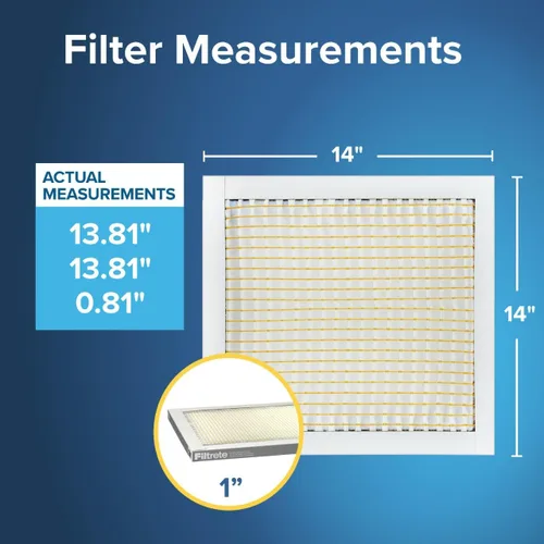 Miniatura 2 de Filtrete Filtro de aire de 14 x 14 x 1 pulgadas, MPR 300, MERV 5, plisado, 3 meses, 6 filtros para limpiar el aire del hogar, básico, para polvo, 1