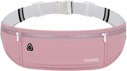 USHAKE Cinturón Delgado para Correr, Riñonera de Entrenamiento para Hombres y Mujeres, Paquete de Cintura para Ejercicio con Soporte para iPhone de