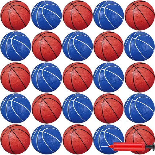 Miniatura 11 de Leitee Juego de 30 mini pelotas de baloncesto de 6 pulgadas con bomba de inflador, juego de baloncesto al aire libre para niños pequeños, repuesto