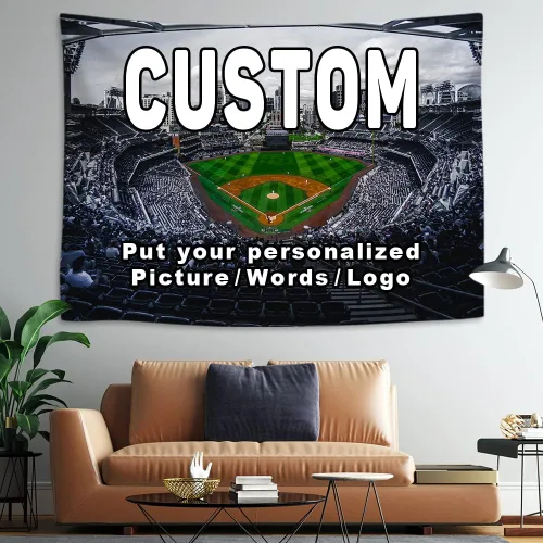 Miniatura 20 de KafePross Tapiz personalizado para colgar en la pared, 30 x 30 pulgadas, personaliza tu imagen, texto, dormitorio, pancarta para dormitorio