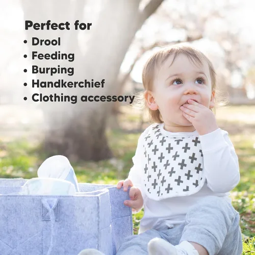 Miniatura 7 de Paquete de 8 baberos orgánicos para niños y niñas, baberos de algodón suave para babear y dentición para bebés niñas y niños, extra absorbentes