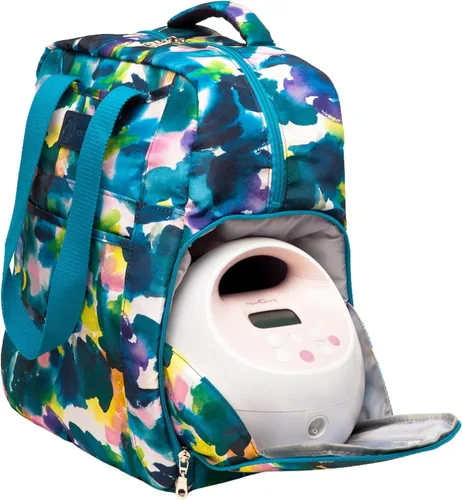 Miniatura 11 de Bolsa Kelly con extractor de leche Sarah Wells, color blanco y negro