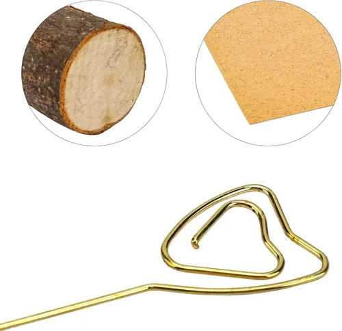 Miniatura 3 de 20 soportes para tarjetas de lugar de madera rústica y 30 tarjetas de lugar de papel Kraft, soporte de madera para números de mesa, soporte