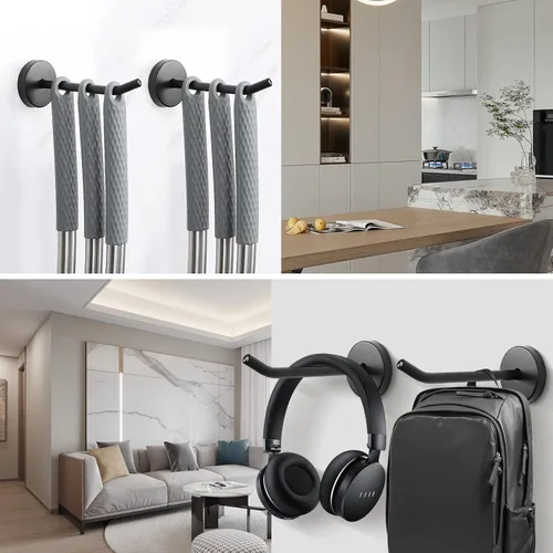 Miniatura 6 de NearMoon Ganchos para colgar abrigos, ganchos de montaje en pared para colgar sombrero, bata Hurse, perchas de acero inoxidable 304 resistentes